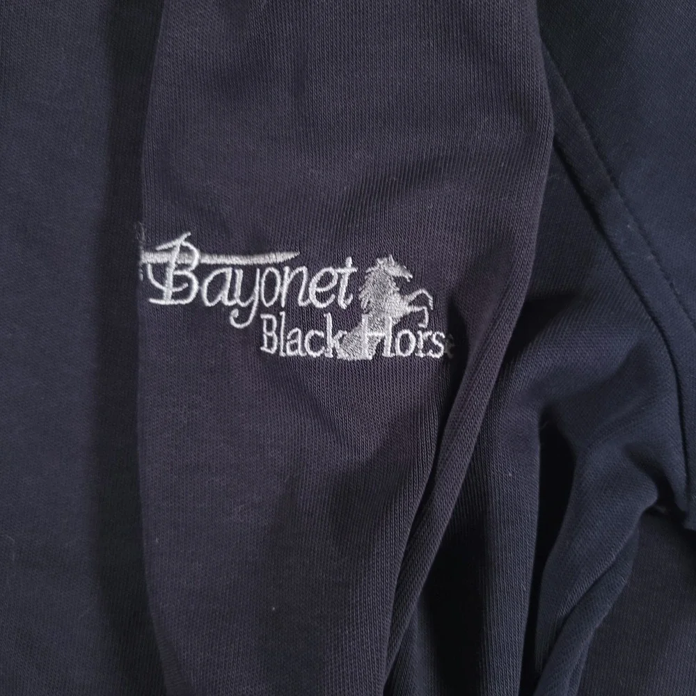 Linksoul Pullover Mens Medium Dark Grey Quarter Zip Cotton Bayonet Black Horse